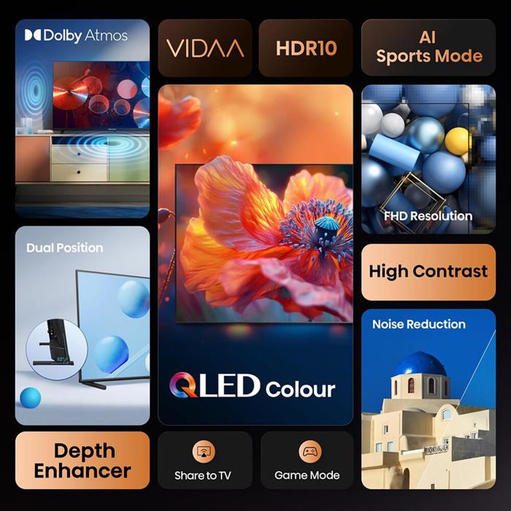 TV QLED 40'' Hisense 40A59Q Serie A5Q Full HD 1920x1080p/Smart TV/Classe F/Nero [40A59Q]